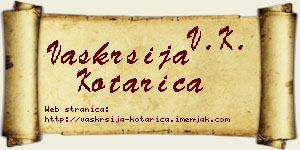 Vaskrsija Kotarica vizit kartica